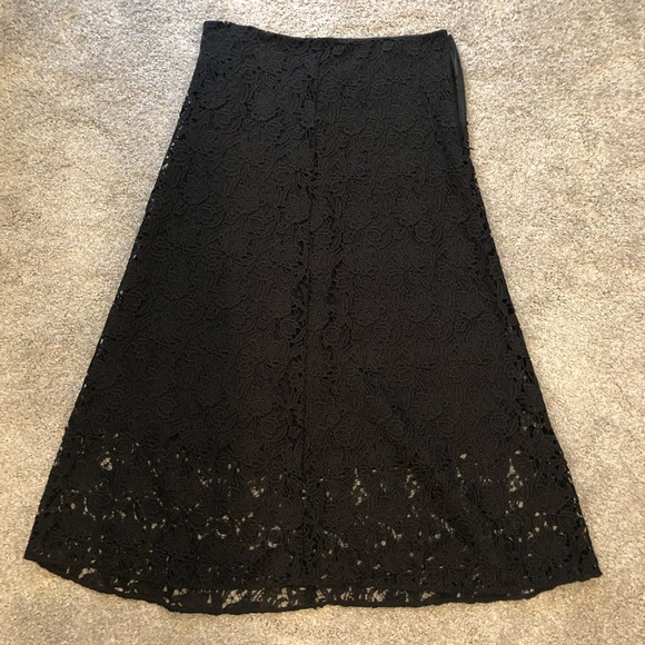 Zara woman midi black lace skirt - Picture 2 of 4